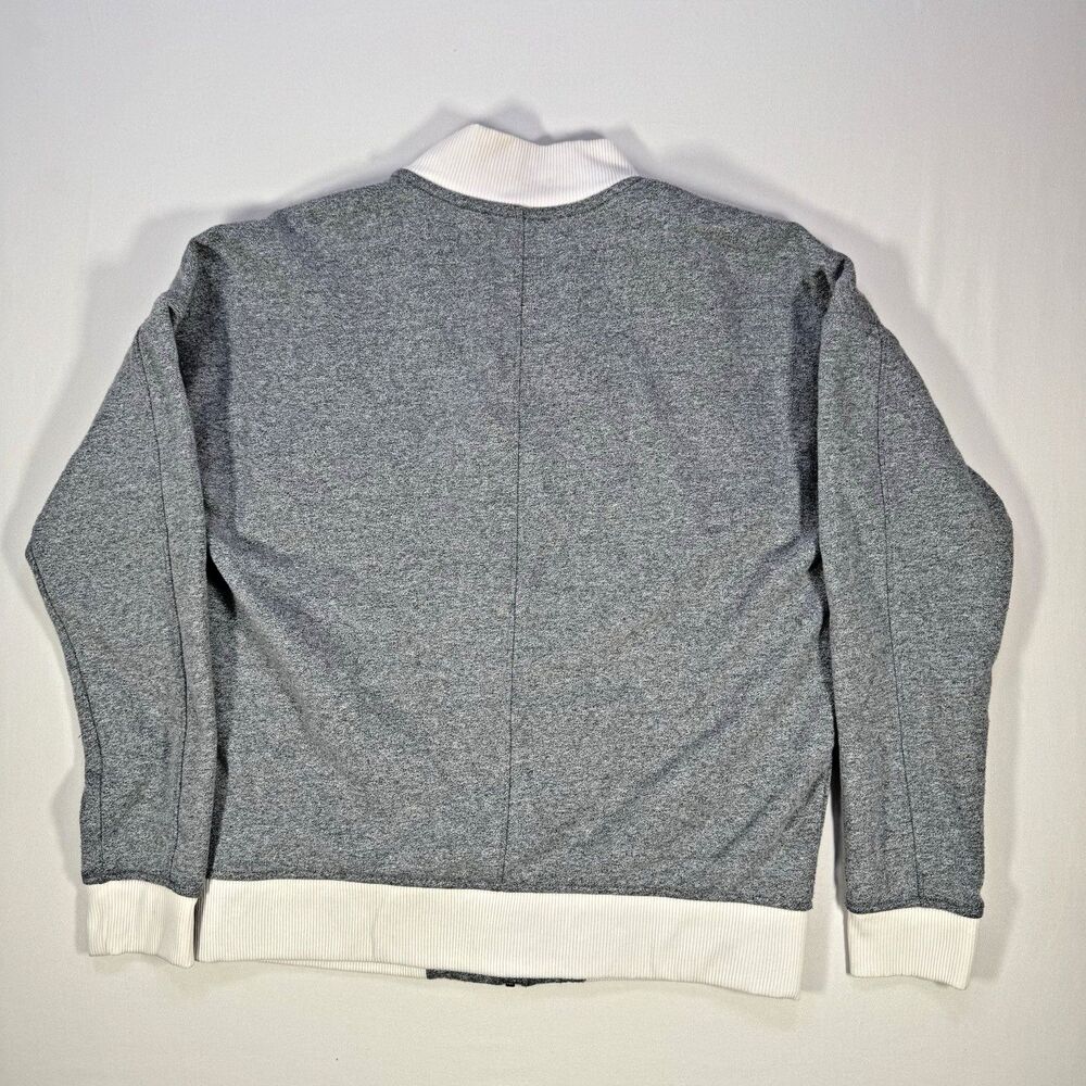 Under Armour Women's Retro Threadborne Track Jacket Gray White Trim Full Zip - Picture 2 of 7